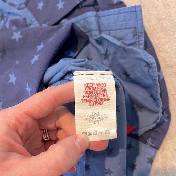 Mini Boden Colorblock Star Button Down Shirt Blue 7 8Y - Picture 3 of 5